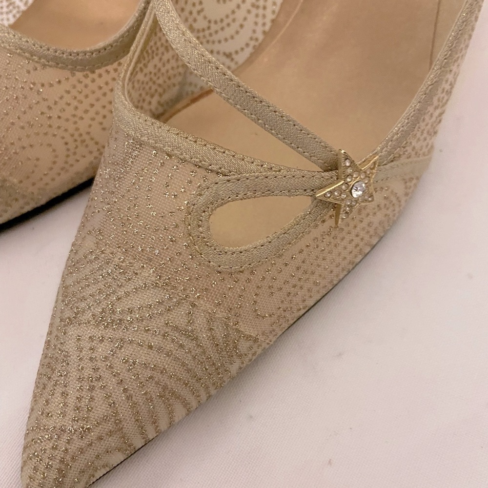 NINA GOLD GLITTER HEELS - Picture 3 of 9